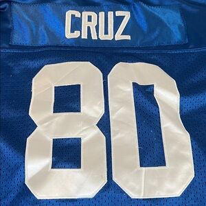 Reebok NY Giants Victor Cruz #80 Jersey Blue Size XL